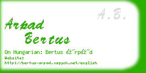 arpad bertus business card